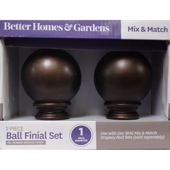 1" Oil-Rubbed Bronze Finish Ball Finial Set
